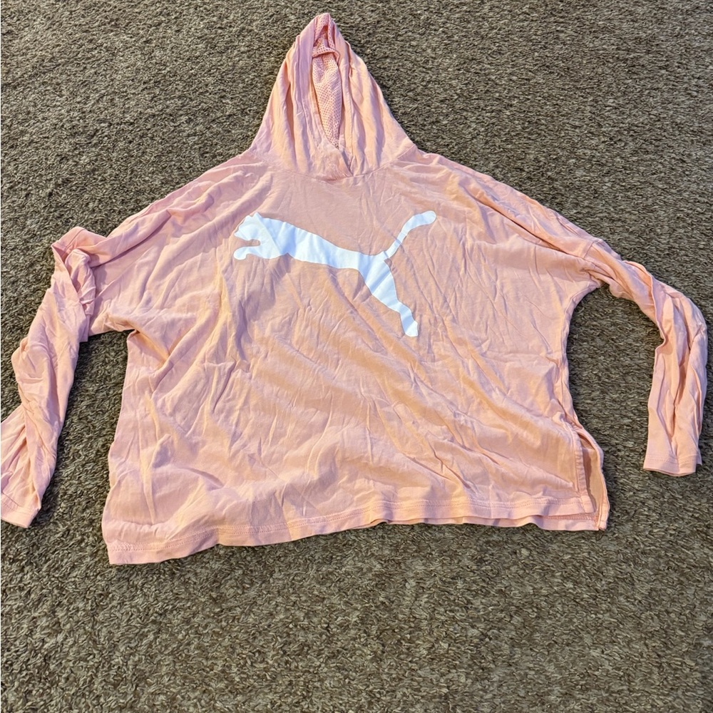 Puma, peach, lightweight hoodie